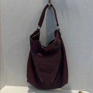 Rebecca Minkoff Elegant Burgundy Leather Hobo Bag
